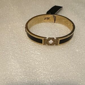 Karl Lagerfeld made with Swarovski Crystal - Black and Gold Bangle Bracelet
